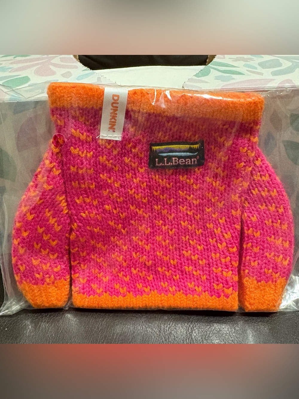 L.L. Bean x Dunkin' Knit Sweater Can Koozie